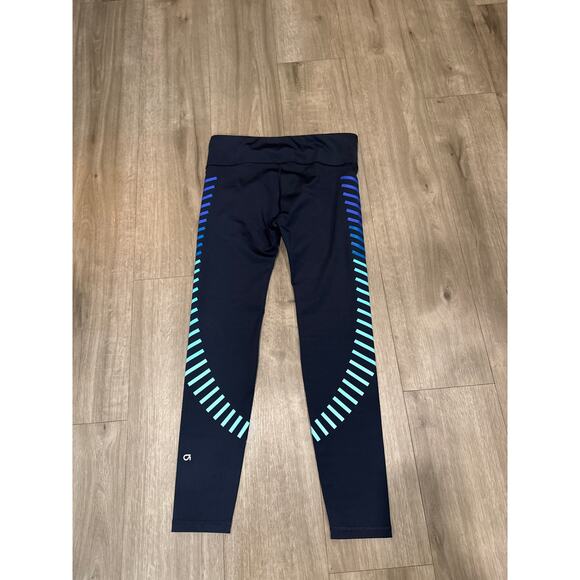 Gap Fit Leggings Navy Blue w Teal Accents Size M - Picture 6 of 8